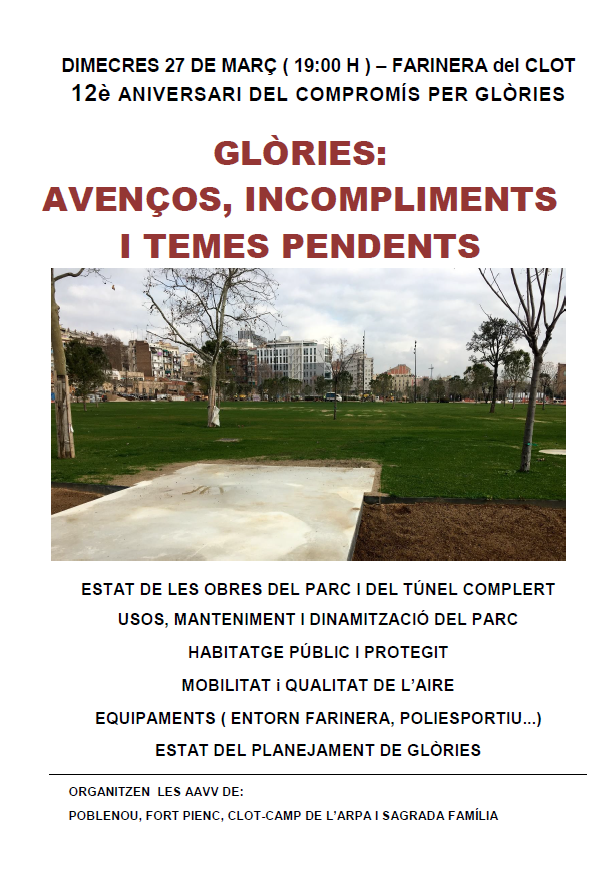 Cartell 12e aniv CxG Glòries 27 03 19